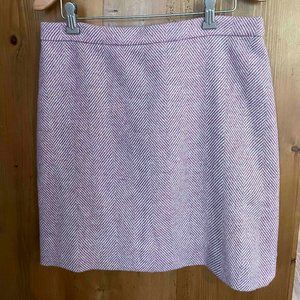 J.Crew wool herringbone pink and white mini skirt, size 6